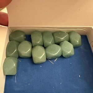 Green Aventurine Stones (Cord broke on bracelets, price is for 22 stones total)